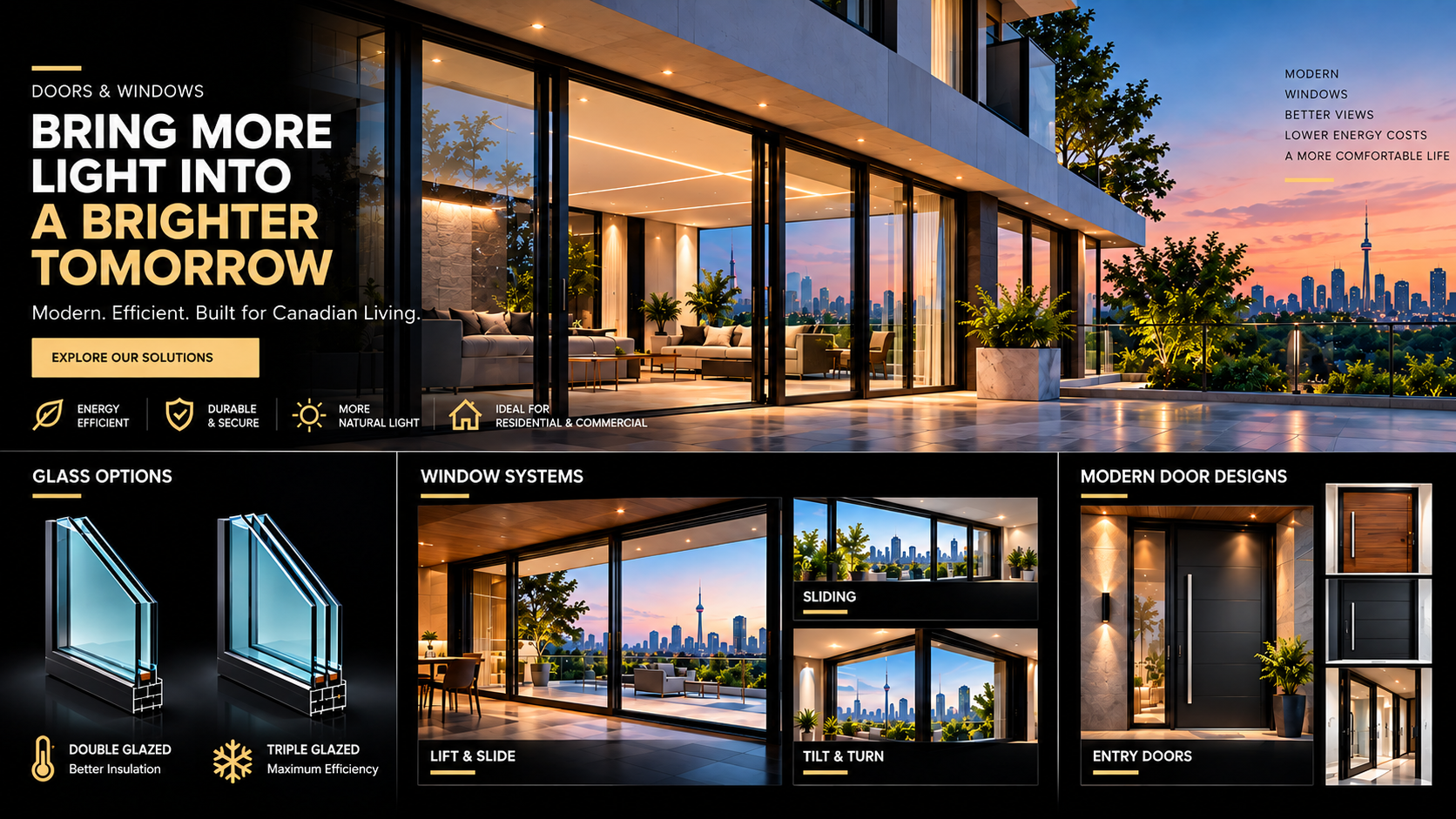 Energy-efficient doors and windows in Toronto by Exim Gate Group