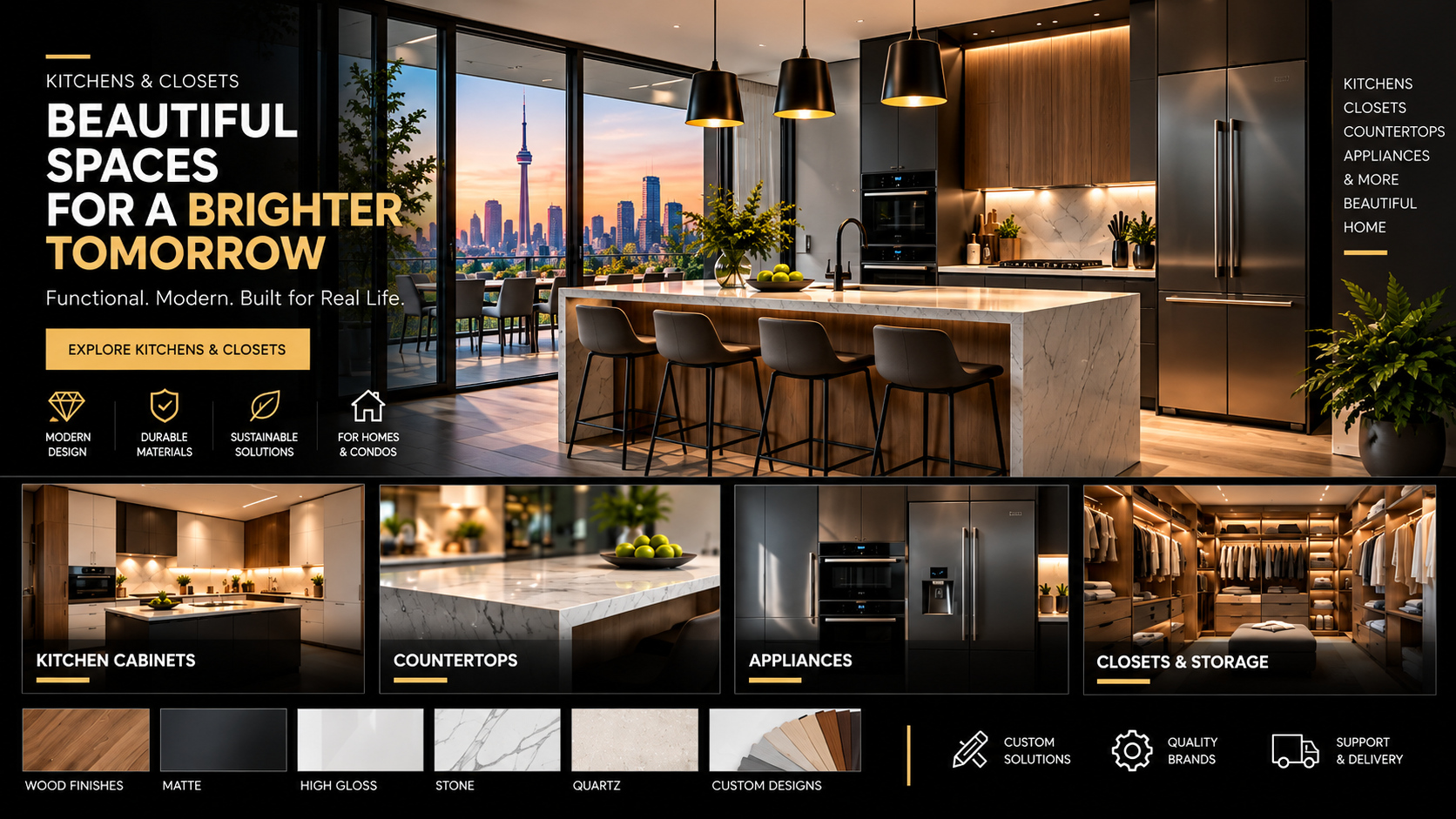 Modern kitchens, cabinets and closets in Toronto by Exim Gate Group