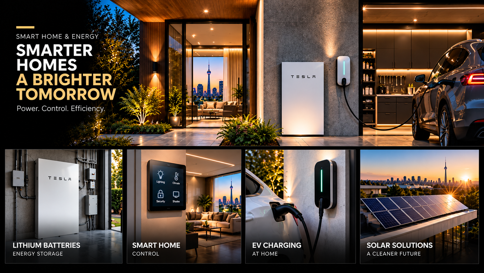 Smart home, lithium battery storage and EV charging solutions in Toronto by Exim Gate Group